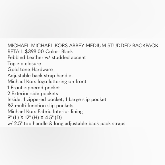 Michael Kors Abbey Backpack - Picture 8 of 8